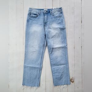 Driftwood Royce Straight Crop Jeans Womens 30 Light Wash High Rise Stretch Denim